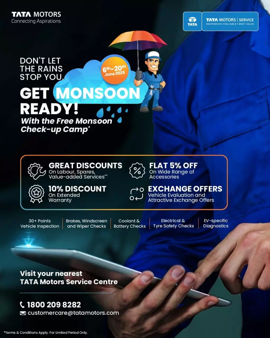 Tata Motors launches nationwide Monsoon Check-Up Camp Tata Motors launches nationwide Monsoon Check-Up Camp