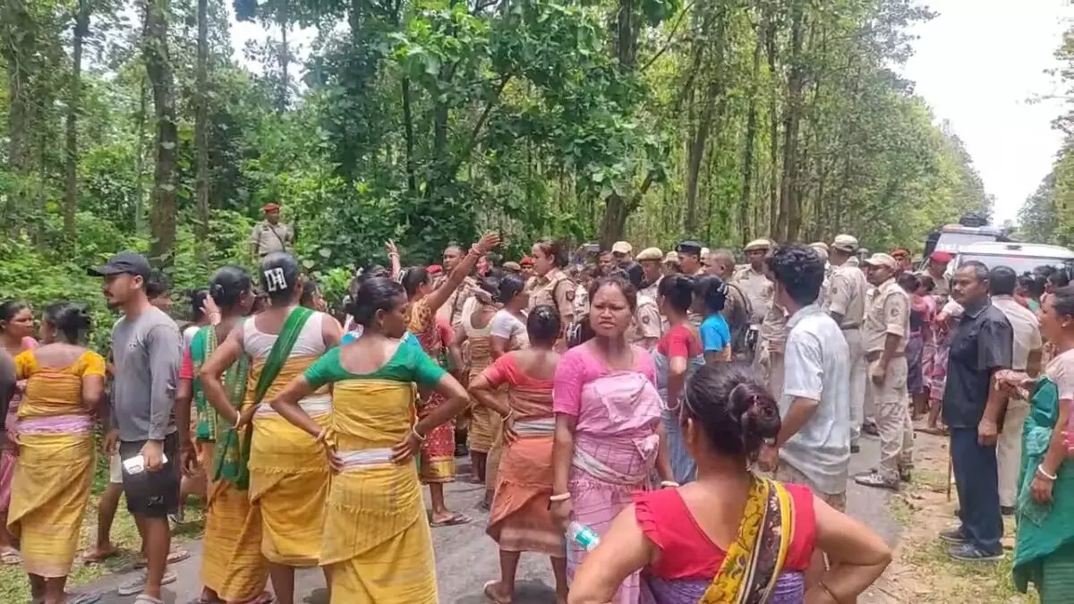 Protest against land eviction for Adani Power Plant in Kokrajhar Protest against land eviction for Adani Power Plant in Kokrajhar