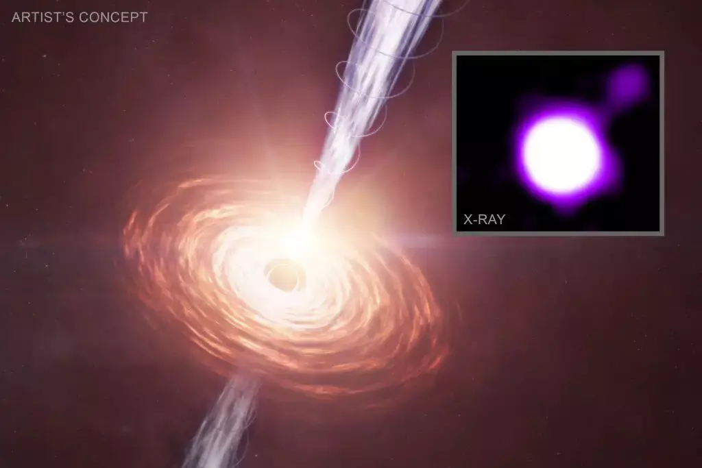 Chandra Spots Powerful Black Hole Jet at Cosmic Noon Chandra Spots Powerful Black Hole Jet at Cosmic Noon