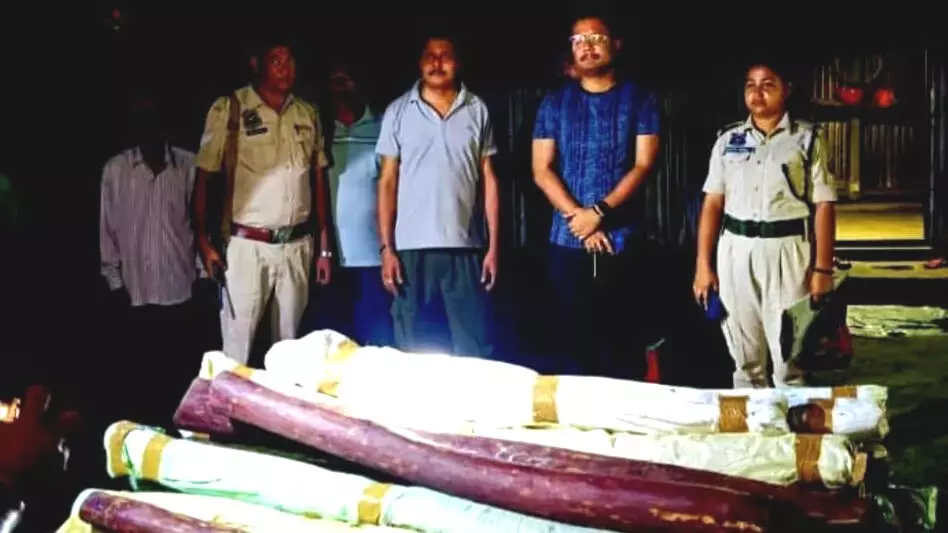 Gossaigaon police seize ₹1 crore worth of red Sandalwood Gossaigaon police seize ₹1 crore worth of red Sandalwood