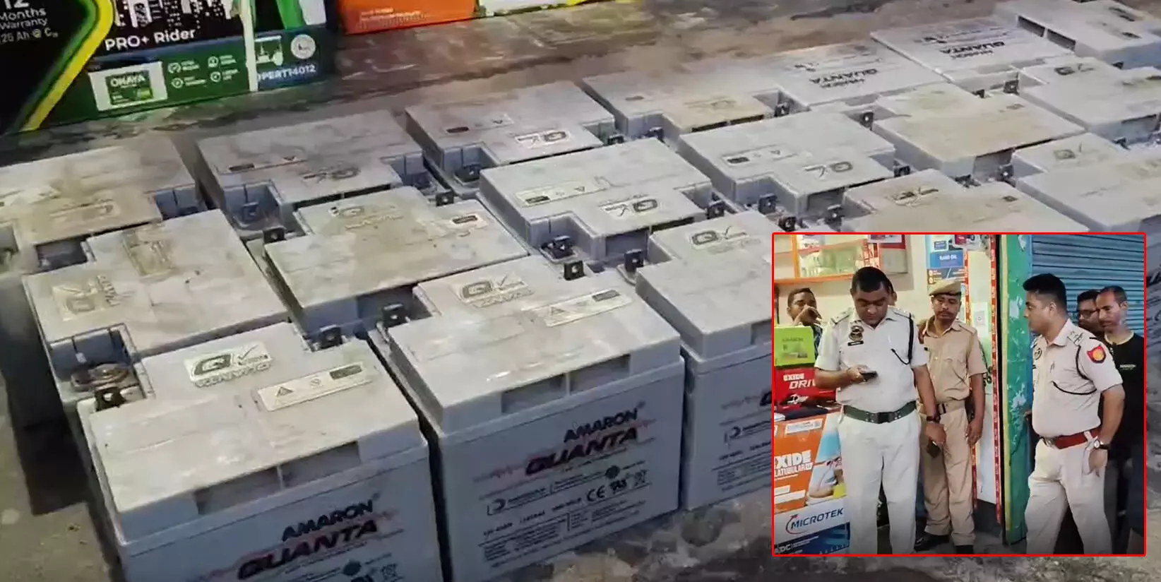 21 Stolen Batteries Recovered Near Rupsi Airport 21 Stolen Batteries Recovered Near Rupsi Airport