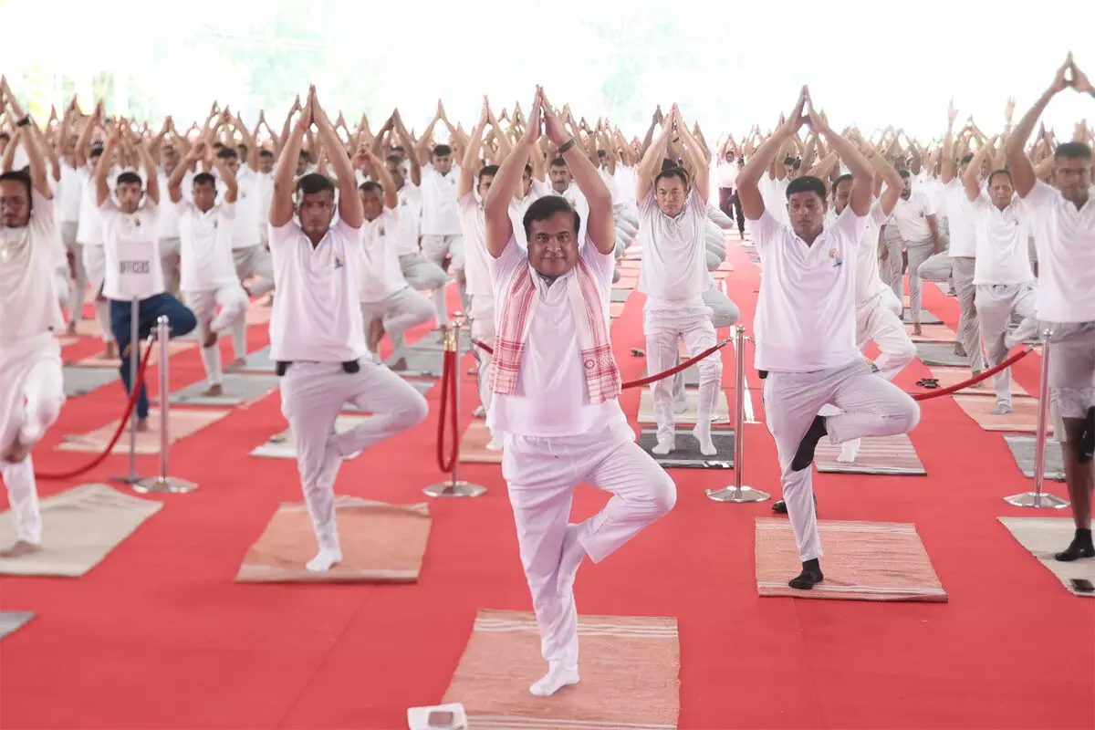 CM Himanta Biswa Sarma Leads Yoga Day Celebrations in Baksa CM Himanta Biswa Sarma Leads Yoga Day Celebrations in Baksa