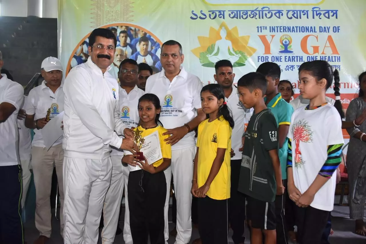 Silchar Celebrates 11th International Yoga Day with Unity and Enthusiasm Silchar Celebrates 11th International Yoga Day with Unity and Enthusiasm
