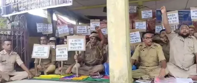 Home Guards launch indefinite hunger strike in Sribhumi Home Guards launch indefinite hunger strike in Sribhumi