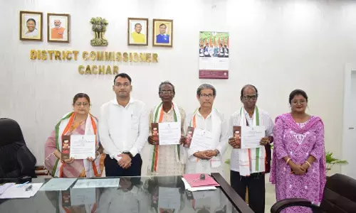 Cachar Dist Admin felicitates artists with artists pension and Barxik Silpi Sanman
