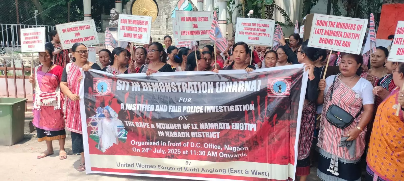 Karbi women stage protest demanding justice for Namrata Ingtipi Karbi women stage protest demanding justice for Namrata Ingtipi